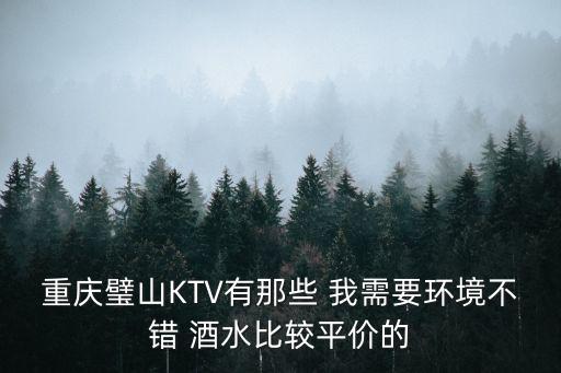 重慶璧山KTV有那些 我需要環(huán)境不錯(cuò) 酒水比較平價(jià)的