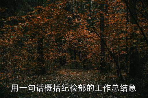 用一句話概括紀檢部的工作總結急