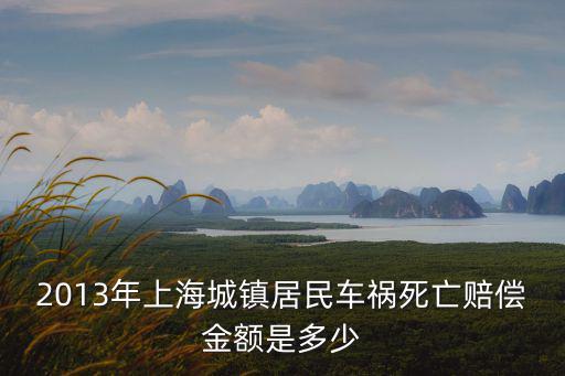上海市車禍賠償上限，2013年上海城鎮居民車禍死亡賠償金額是多少