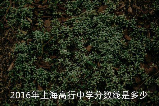 2016年上海高行中學(xué)分數(shù)線是多少