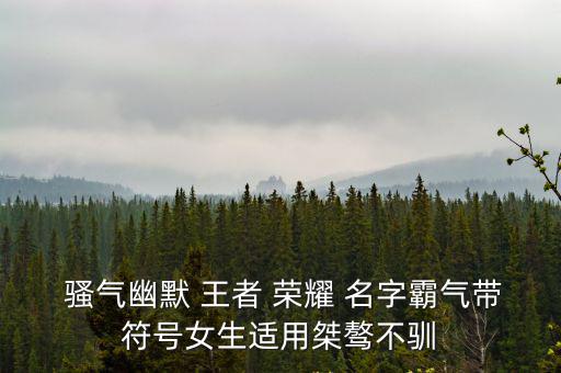  騷氣幽默 王者 榮耀 名字霸氣帶符號女生適用桀驁不馴
