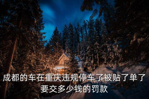 成都的車在重慶違規停車了被貼了單了要交多少錢的罰款