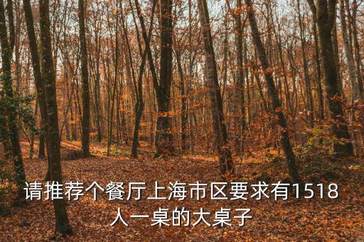 請推薦個餐廳上海市區要求有1518人一桌的大桌子
