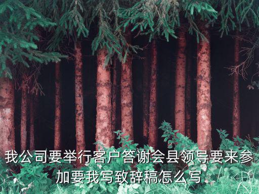 我公司要舉行客戶答謝會縣領導要來參加要我寫致辭稿怎么寫