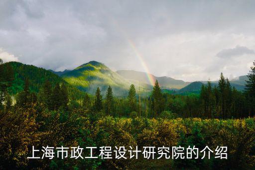 上海市政工程設(shè)計研究院的介紹