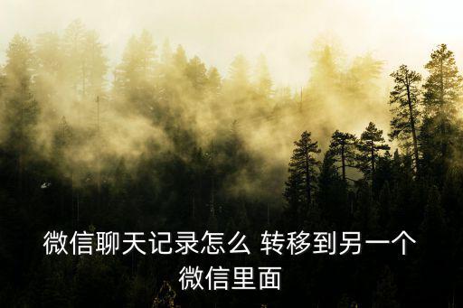  微信聊天記錄怎么 轉(zhuǎn)移到另一個 微信里面