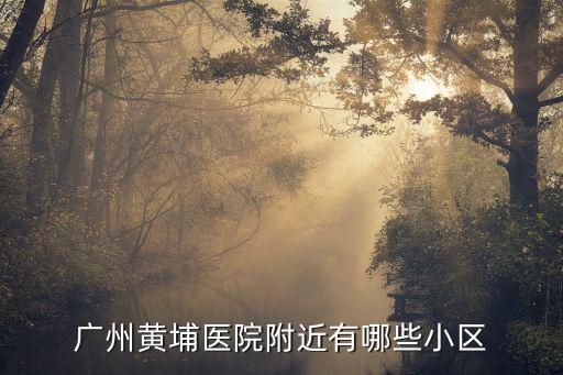 廣州黃埔醫院附近有哪些小區