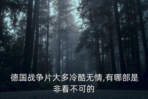  德國戰爭片大多冷酷無情,有哪部是非看不可的