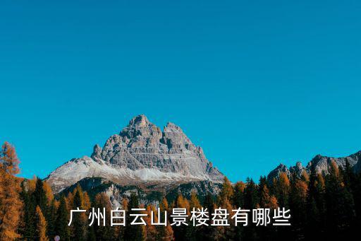 廣州白云山景樓盤有哪些