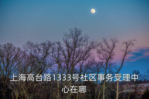 上海高臺路1333號社區事務受理中心在哪