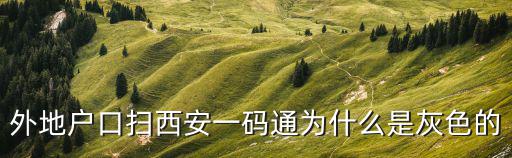 從廣州回西安一碼通是什么顏色，外地戶口掃西安一碼通為什么是灰色的