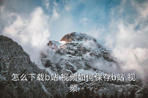 怎么下載b站 視頻如何保存b站 視頻