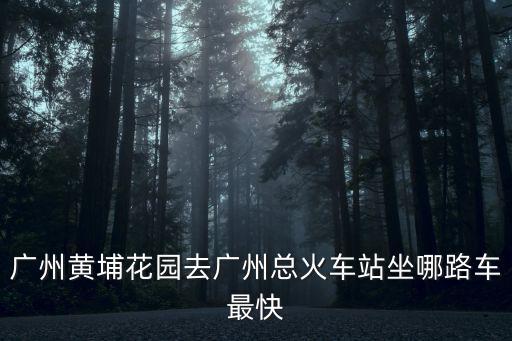 廣州黃埔花園去廣州總火車站坐哪路車最快