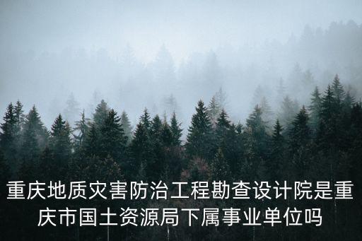 重慶地質(zhì)災(zāi)害防治工程勘查設(shè)計(jì)院是重慶市國(guó)土資源局下屬事業(yè)單位嗎