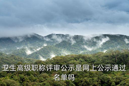 衛生高級職稱評審公示是網上公示通過名單嗎