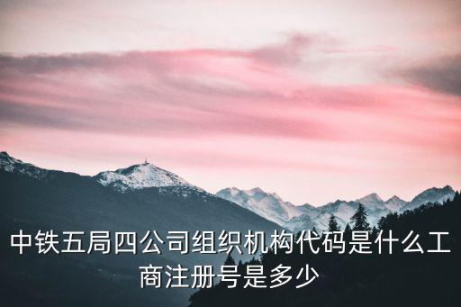 中鐵五局四公司組織機構(gòu)代碼是什么工商注冊號是多少