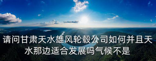請問甘肅天水雄風輪轂公司如何并且天水那邊適合發展嗎氣候不是