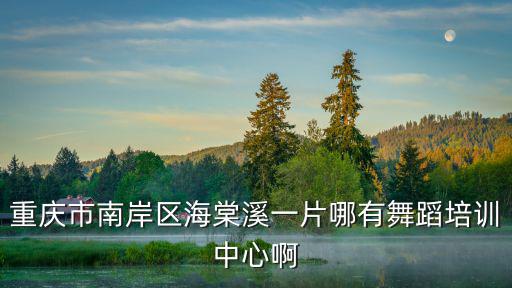 重慶市南岸區(qū)海棠溪一片哪有舞蹈培訓(xùn)中心啊