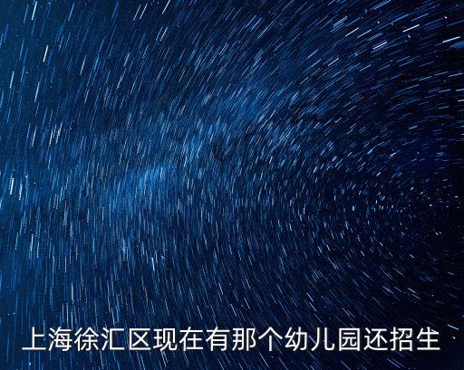 上海徐匯區(qū)現(xiàn)在有那個(gè)幼兒園還招生