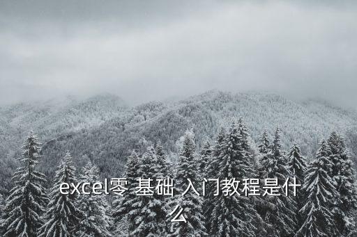  excel零 基礎(chǔ) 入門教程是什么