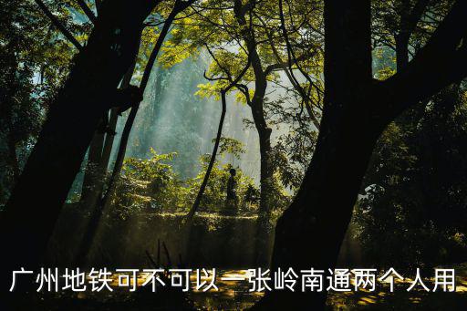 廣州地鐵可不可以一張嶺南通兩個人用