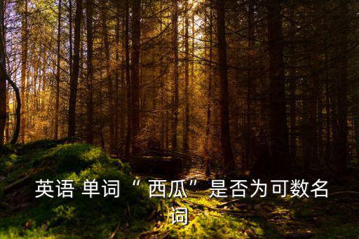  英語(yǔ) 單詞“ 西瓜”是否為可數(shù)名詞