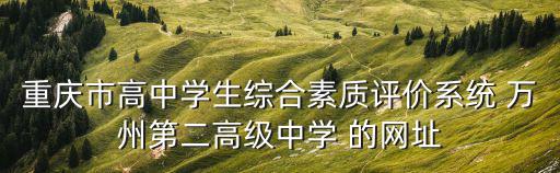 重慶市高中學(xué)生綜合素質(zhì)評價(jià)系統(tǒng) 萬州第二高級中學(xué) 的網(wǎng)址