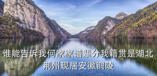 誰能告訴我何家家譜輩分我籍貫是湖北荊州現居安徽銅陵