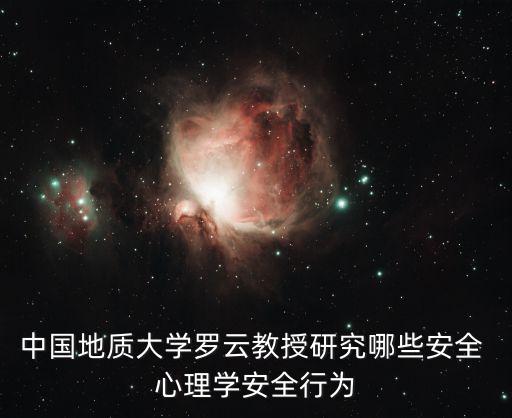 中國地質大學羅云教授研究哪些安全 心理學安全行為