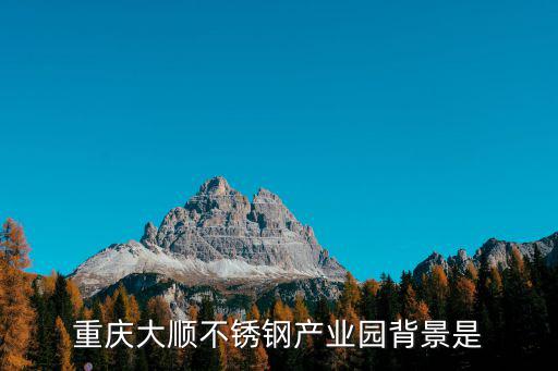 重慶大順不銹鋼產(chǎn)業(yè)園背景是