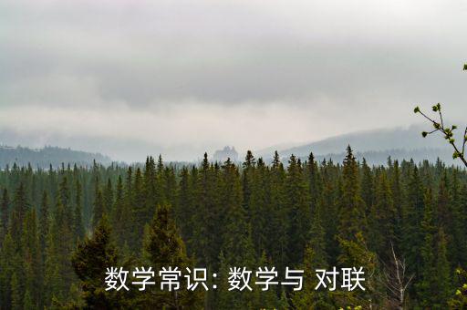  數學常識: 數學與 對聯