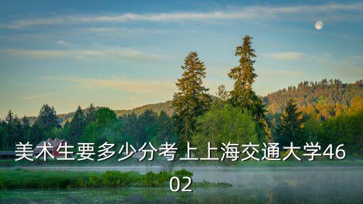 美術生要多少分考上上海交通大學4602