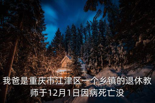 我爸是重慶市江津區一個鄉鎮的退休教師于12月1日因病死亡沒