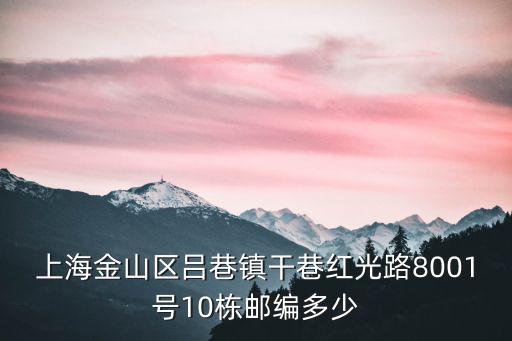 上海金山區呂巷鎮干巷紅光路8001號10棟郵編多少