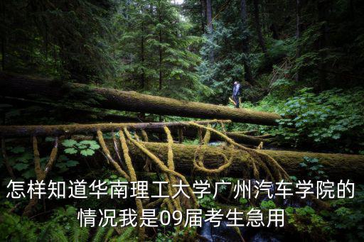 怎樣知道華南理工大學(xué)廣州汽車學(xué)院的情況我是09屆考生急用
