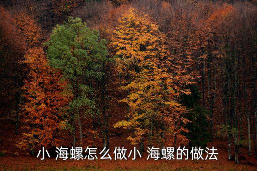 小 海螺怎么做小 海螺的做法