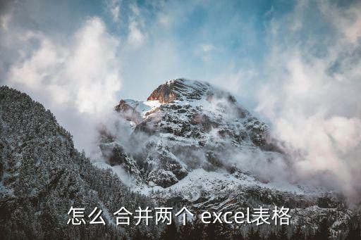 怎么 合并兩個 excel表格