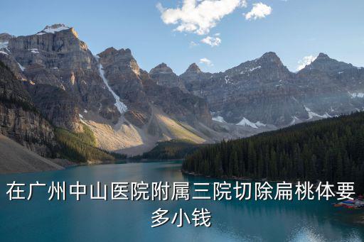 在廣州中山醫(yī)院附屬三院切除扁桃體要多小錢