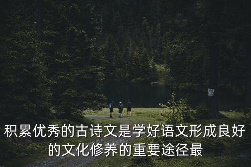 積累優(yōu)秀的古詩(shī)文是學(xué)好語(yǔ)文形成良好的文化修養(yǎng)的重要途徑最