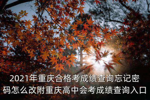 2021年重慶合格考成績(jī)查詢(xún)忘記密碼怎么改附重慶高中會(huì)考成績(jī)查詢(xún)?nèi)肟? class=