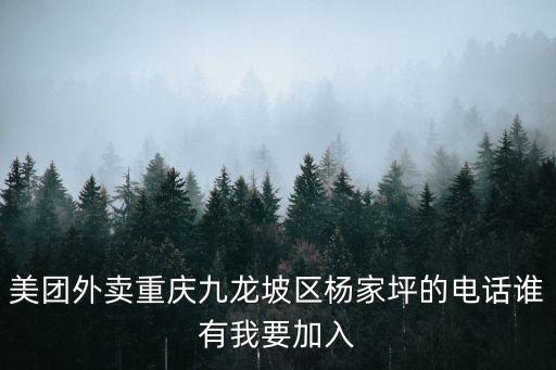 美團(tuán)外賣重慶九龍坡區(qū)楊家坪的電話誰(shuí)有我要加入