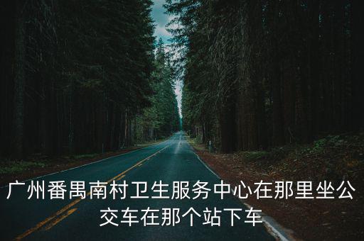 廣州番禺南村衛(wèi)生服務(wù)中心在那里坐公交車在那個(gè)站下車