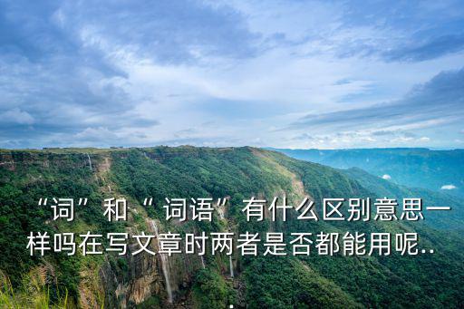 “詞”和“ 詞語”有什么區(qū)別意思一樣嗎在寫文章時兩者是否都能用呢...