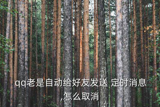  qq老是自動給好友發送 定時消息,怎么取消