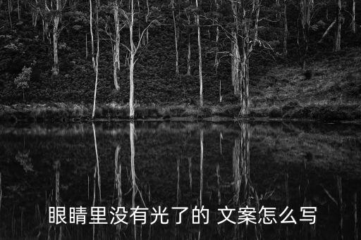  眼睛里沒有光了的 文案怎么寫