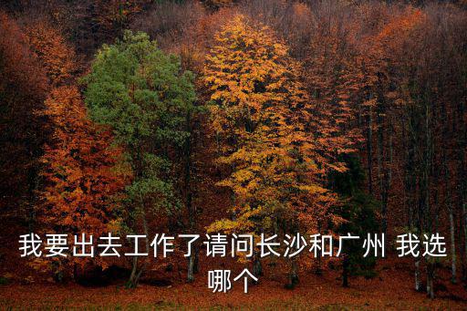 我要出去工作了請問長沙和廣州 我選哪個