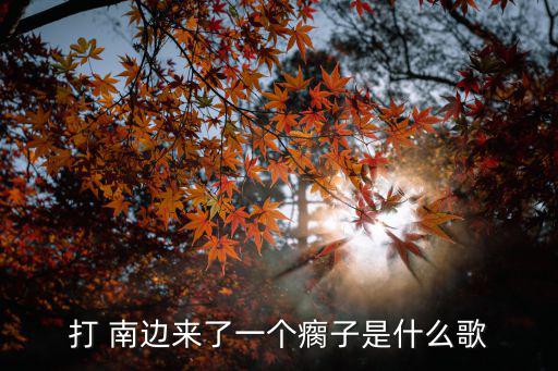 打南邊來了個,南邊一個瘸子來了歌詞繞口令