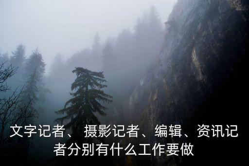 文字記者、 攝影記者、編輯、資訊記者分別有什么工作要做