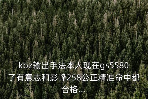 kbz輸出手法本人現(xiàn)在gs5580了有意志和影峰258公正精準(zhǔn)命中都合格...