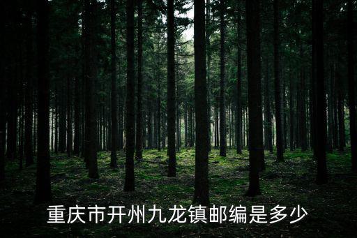重慶市開州九龍鎮(zhèn)郵編是多少